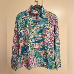 NWOT Lilly Pulitzer UPF 50+ Skipper Popover Multi Postcards From Positano XS